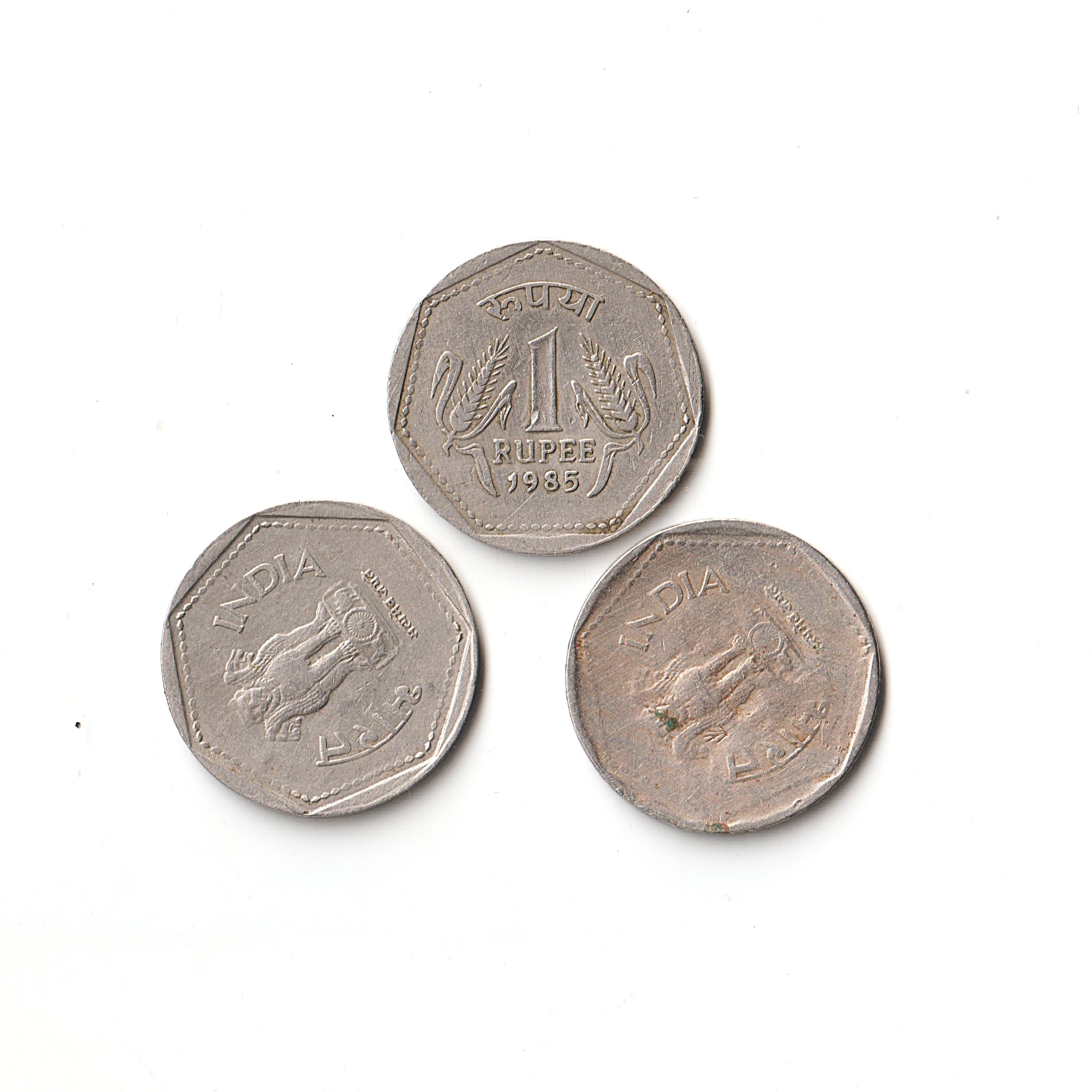Rare 1 Rupee 1985 Calcutta Mint Fine Condition Coin of Republic India