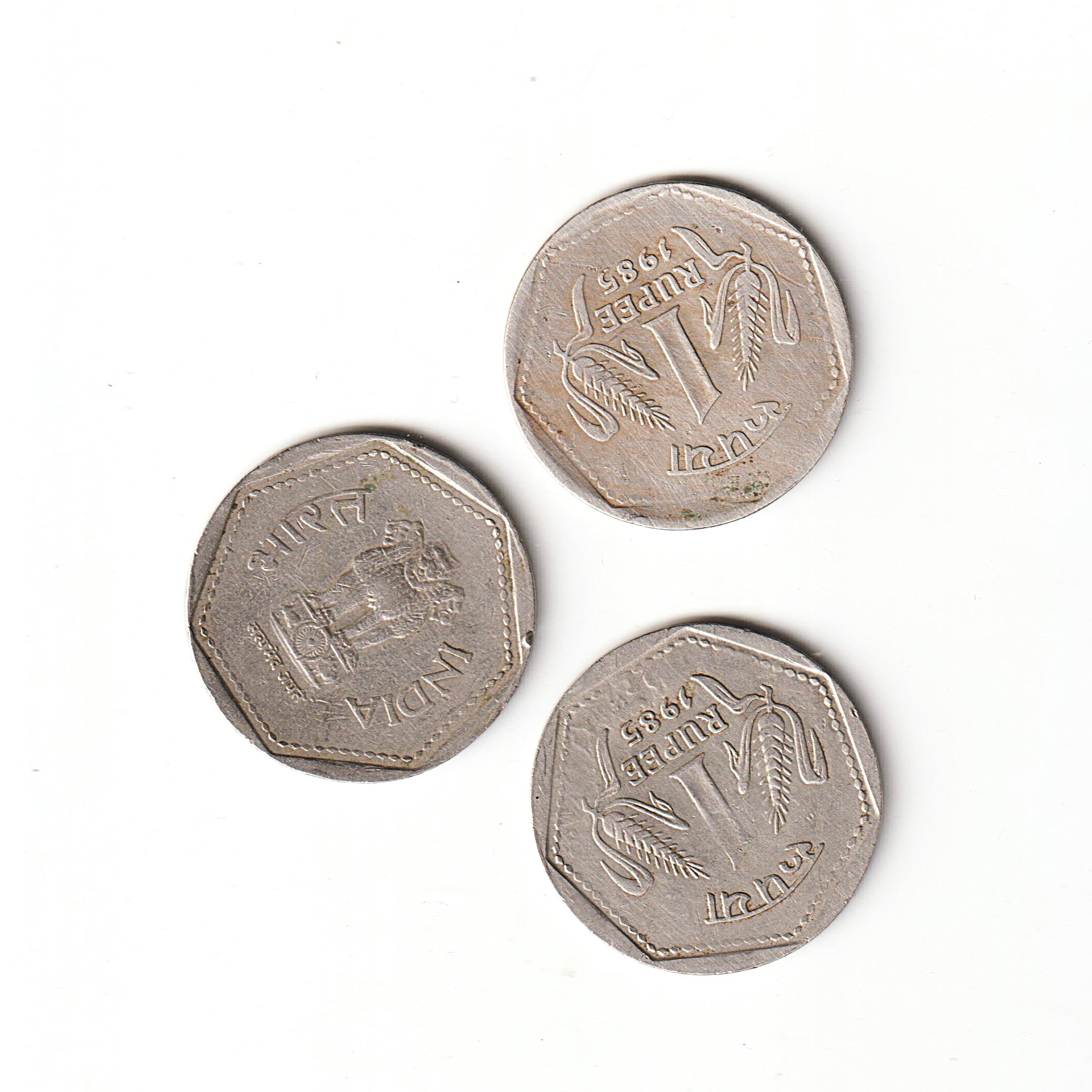 Rare 1 Rupee 1985 Calcutta Mint Fine Condition Coin of Republic India