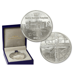 Monnaie De Paris 10 Euro 2010 Centre Pompidou (Silver Weight 22.2g ) Rare Coin