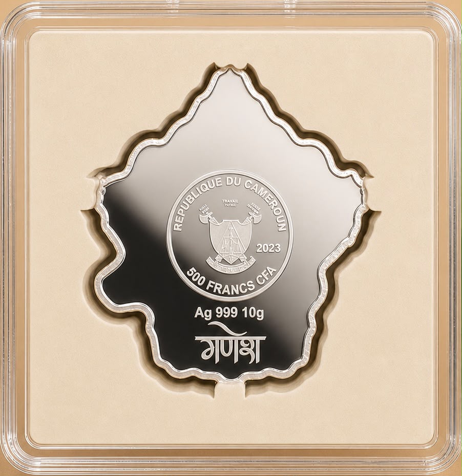 Cameroon 500 Francs 2023 CFA Ganesha (Silver (.999) Weight 10 g) Rare Beautiful Coin Set - Image 2