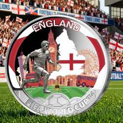 2026 Solomon Islands Half Dollar England FIFA World Cup 2026 Ultra Unique and Rare Coloured Unc Crown Size Coin with Capsool