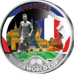 Alternative view of 2026 Solomon Islands Half Dollar France FIFA World Cup 2026 Ultra Unique and Rare Coloured Unc Crown Size Coin with Capsool