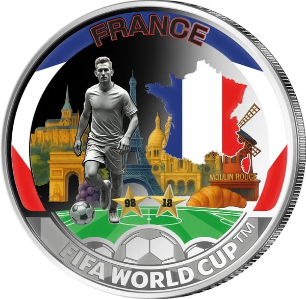 2026 Solomon Islands Half Dollar France FIFA World Cup 2026 Ultra Unique and Rare Coloured Unc Crown Size Coin with Capsool