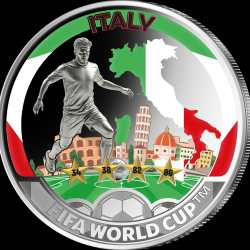 Alternative view of 2026 Solomon Islands Half Dollar Italy FIFA World Cup 2026 Ultra Unique and Rare Colored Unc Crown Size Coin with Capsool
