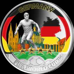 Alternative view of 2026 Solomon Islands Half Dollar Germany FIFA World Cup 2026 Ultra Unique and Rare Colored Unc Crown Size Coin with Capsool