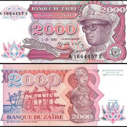 ​Zaire 2000 Zaires World Banknote 1991 P36 UNC Unique and Rare
