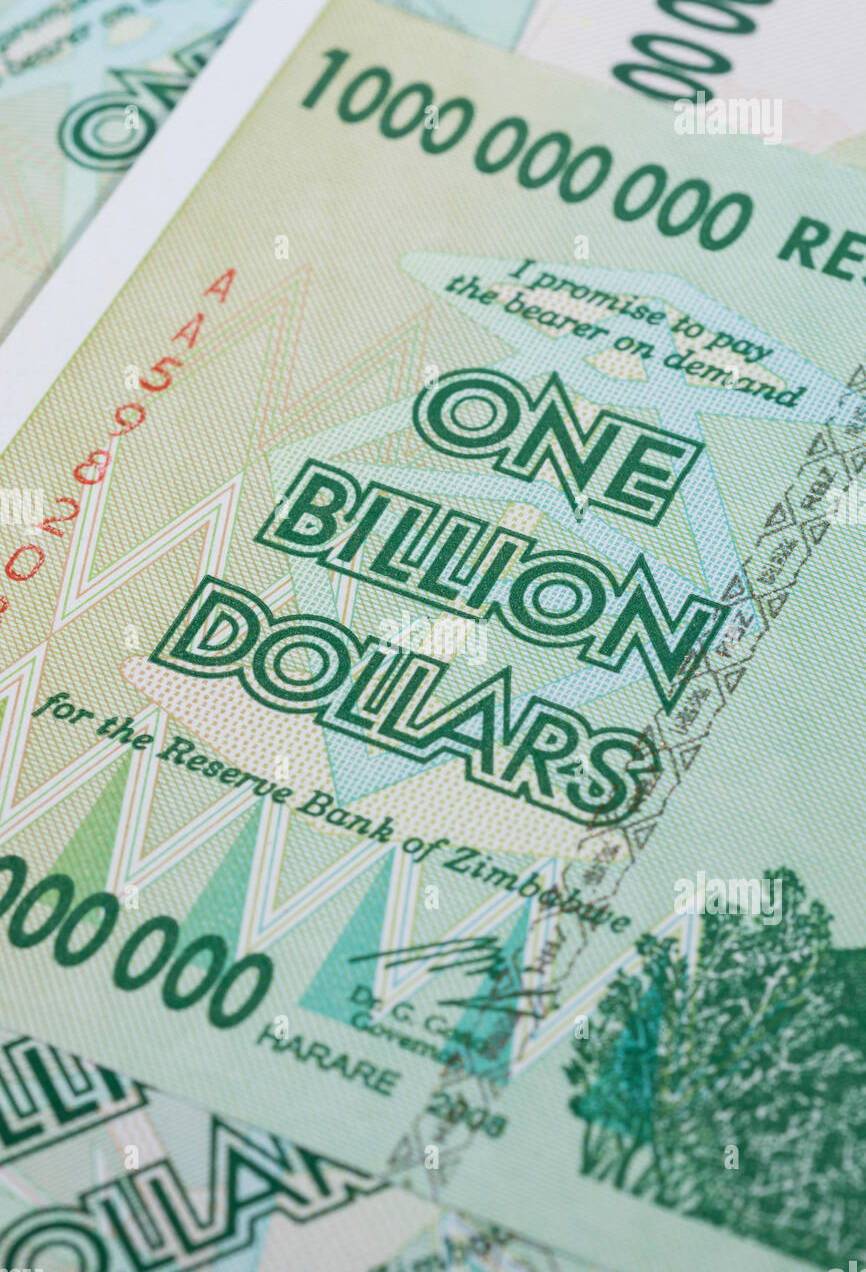 Zimbabwe 1000000000 Dollars World Banknote UNC Unique and Rare
