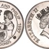 Alderney (Guernsey) 2 Pounds 1997 - Elizabeth II Golden Wedding Rare Coin (First Day Cover with Stamp) - Image 3