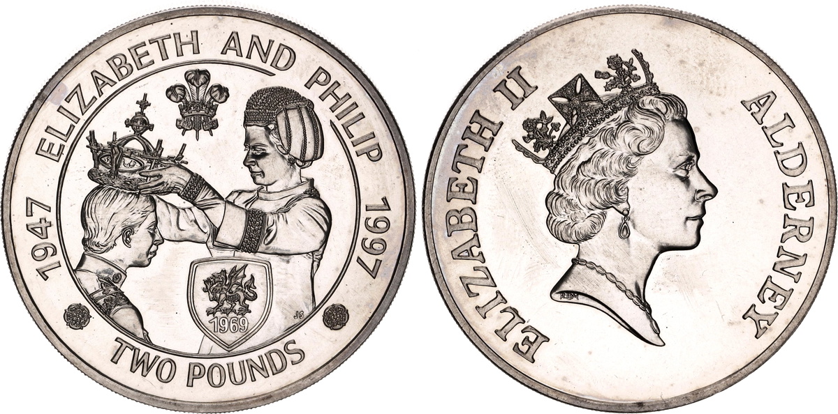 United Kingdom 5 Pounds 1996 - Elizabeth II 3rd portrait; Queen's 70th Birthday Rare Coin (First Day Cover with Stamp)