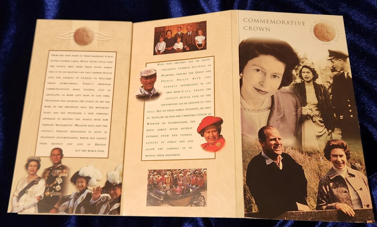 United Kingdom 5 Pounds 1997 - Elizabeth II Golden Wedding Rare Coin ( First Day Cover with Stamp )