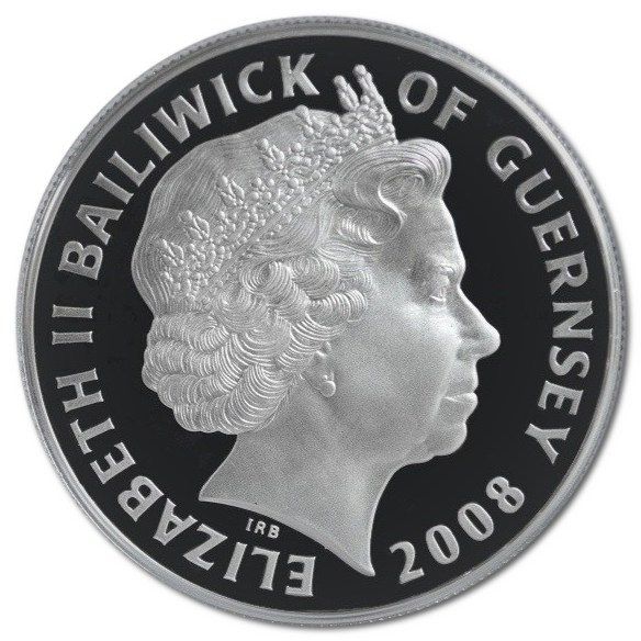 Guernsey 5 Pounds 2008 - Elizabeth II Berlin Airlift Rare Coin (First Day Cover with Stamp)