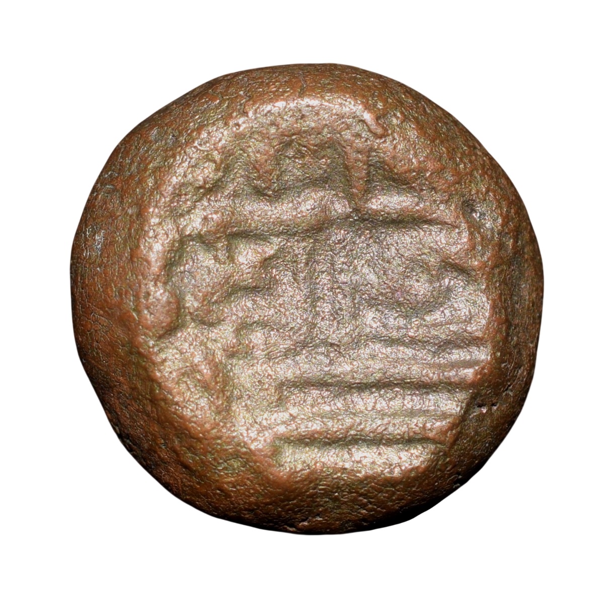 Copper Dramma of Malwa Gadhaiya Deravative (AD 1200-1302) Devanagari "Sri Omkara" Type