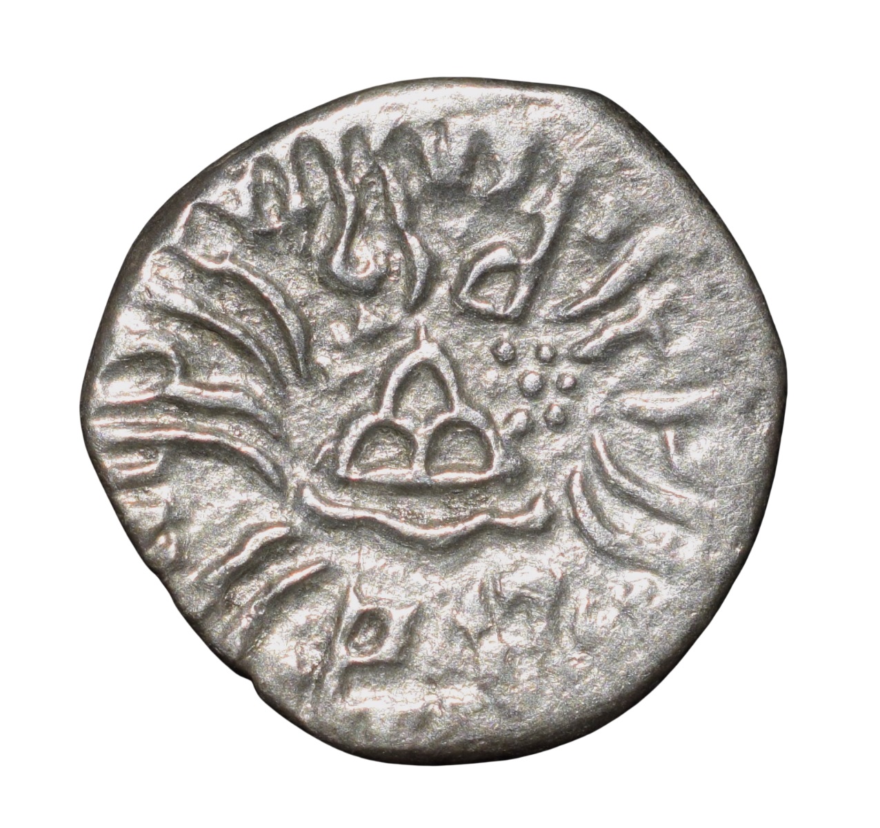 Silver Drachma of Svami Rudrasena III (AD 348-380) of Western Kshatrapa Rare