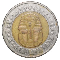 Bi-Metal 1 Pound of Egypt Country (AD 2005-2026) with Tutankhamun's mask