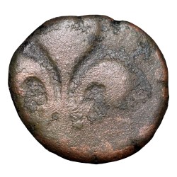 Copper Doudou of INDO-FRENCH (AD 1720-1835) with Fleur-de-lis