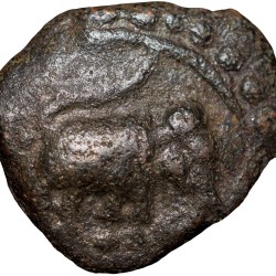 Copper 1/4 Paisa(Akhtar) of Tipu Sultan(AD 1787-99) of Mysore Kingdom Farrukhyab Hisar Mint KM61.3