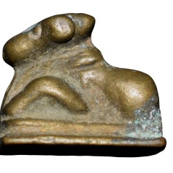 Antique Brass Seated Nandi (18th - 19th Cen. AD)