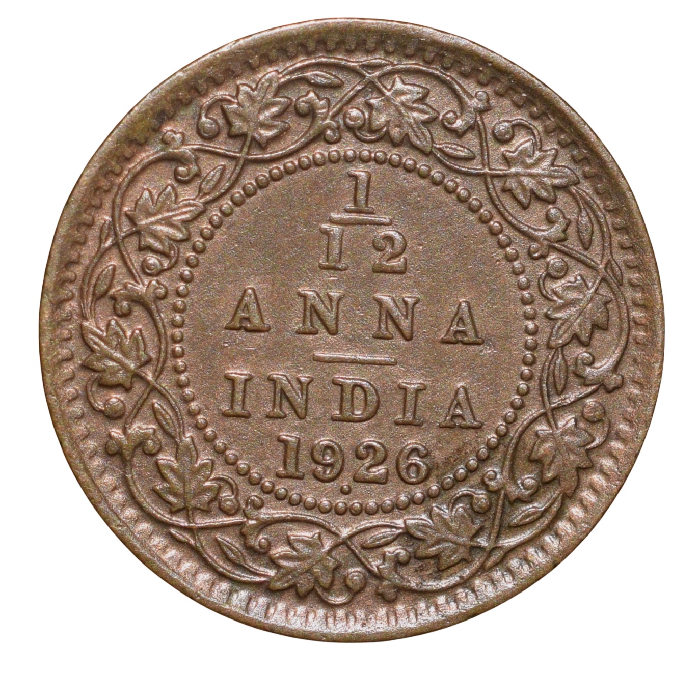Bronze 1/12 Anna of George V (AD 1926) of Bombay Mint Scarce