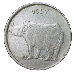 Steel 25 Paise of Republic India (AD 1997) of Calcutta Mint Scarce