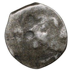 Alternative view of Silver 1/32 Rupee of Muhmmad Shah (AD 1719-1748) of Khujisthabunyad Mint Ext. Rare KM A431