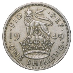 Copper-Nickel Shilling of George VI (AD 1949) of Great Brittain