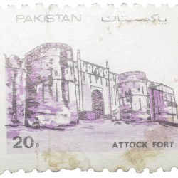 Postal Stamp of Pakistan - Attock Fort 20 Paise Used Condition as per Image.