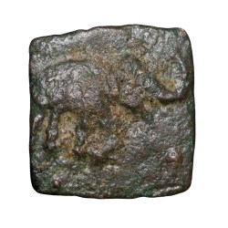 Copper Coin of City-State Bhadravati(1st Cen. BC) with Elephant walking right/Tree Railing & Brahmi legends