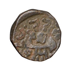 Alternative view of Copper Drachma of Gondophares I(AD20-50) of Indo-Parthian Portrait Issue/Pallas facing Right