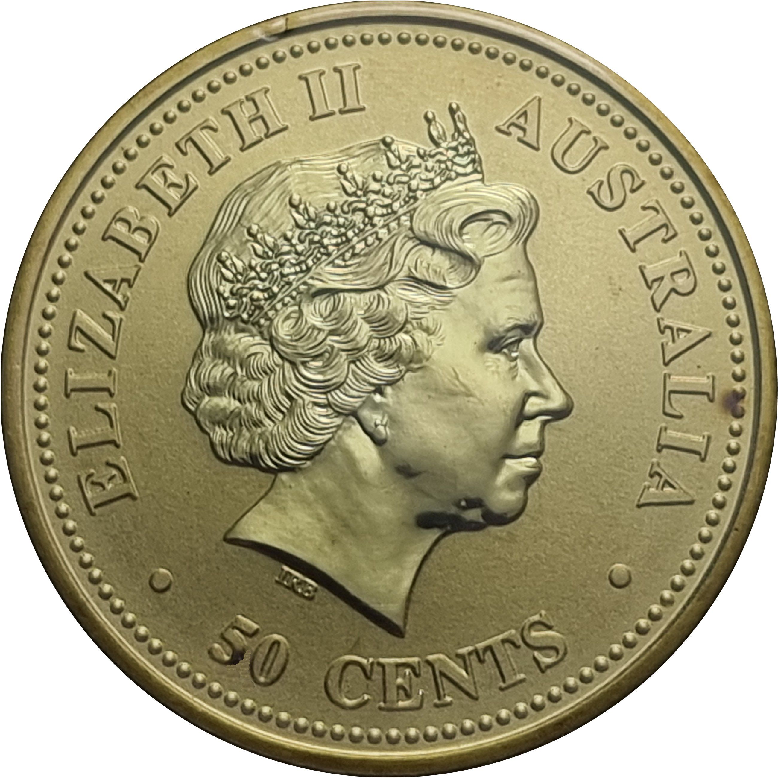 Australia 50 Cents 2006 - Elizabeth II 4th Portrait - 80th Birthday Queen Elizabeth II Rare The Perth Mint Australia UNC Colored Coin with Beautiful Cover
