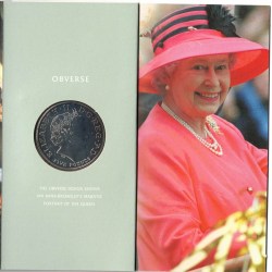 Alternative view of 2006 Vivat Regina Her Majesty Queen Elizabeth II 80th Birthday Crown £5 Coin With Beautiful Cover