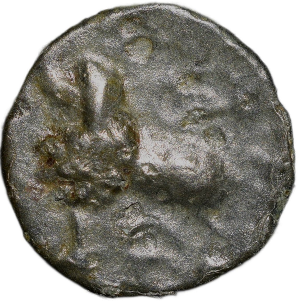 Potin Coin of Satavahana Dynasty(1st Cen. BC) of Junnar Lion Small Flan Rare