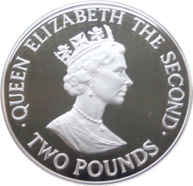 Guernsey 2 Pounds 1989 - Elizabeth II Royal Visit Rare Coin ( First Day Cover with Stamp )