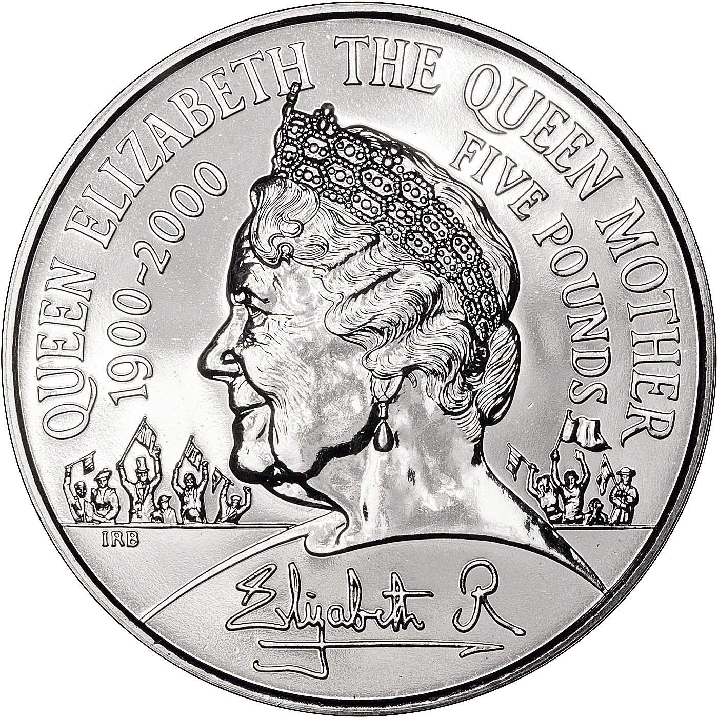 2000 United Kingdom - 5 Pounds - Queen Elizabeth The Queen Mother Centenary Crown issued by Royal Mint UK - Image 3