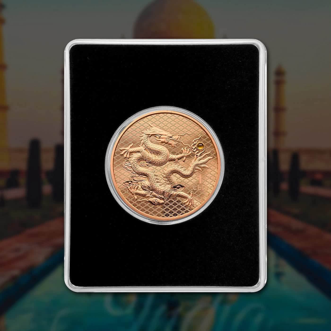 Extremely Rare Item INDIA Dragon And City 1 Ghana Sadi Proof Coin Year 2026 Issued The Republic of Ghana