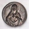 Rare Antique Christian Thin Sheet Decorative For Wall - Immaculate Heart of Mary Religious Art Medal Uniface Church 63 mm Large Table Medal # A005 - Image 2