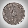 Rare 50 Paise 1986 Fisheries FAO Commemorative Republic of India Coinage India Coin # A009 - Image 2