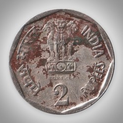 Alternative view of Rare 2 Rupee 1982 IX Asian Games Delhi Commemorative Republic India Coin # A022