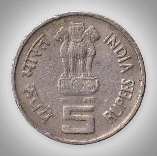 Extremely Rare 5 Rupees 1996 Mother's Health is Child's Health Hyderabad Mint Republic of India Coin # A026