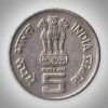 Rare 5 Rupees 2001 Bhagwan Mahavir 2600th Janma Kalyanak Noida Mint Republic India Coin # A030 - Image 2