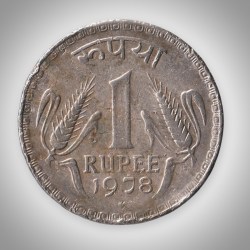 Rare 1 Rupee 1978 Republic India Coinage India Coin # A033