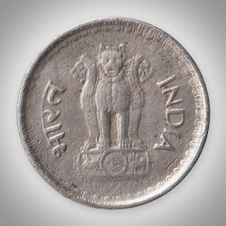 Alternative view of Rare 25 Paise 1987 Republic of India Cupro Nickel Coinage Fine Condition India Coin # A035