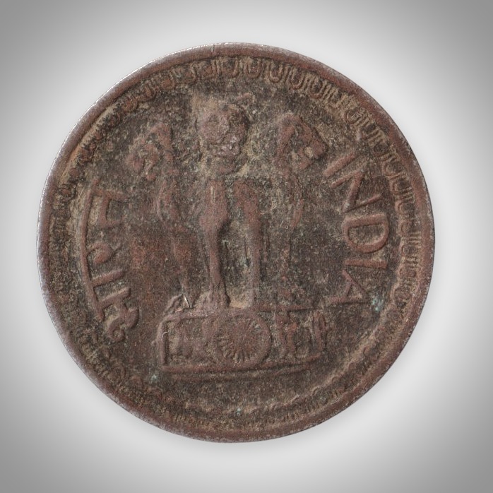 Rare 50 Paise 1974 Republic of India Mumbai Mint Copper Nickel Coinage India Coin # A036