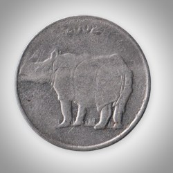 Rare 25 Paise 2002 Rhinoceros Series Calcutta Mint Coinage of Republic India Coin # A109