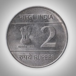 Alternative view of Rare 2 Rupee 2009 Louis Braille Birth Bicentenary Republic India Calcutta Mint Coin # A110