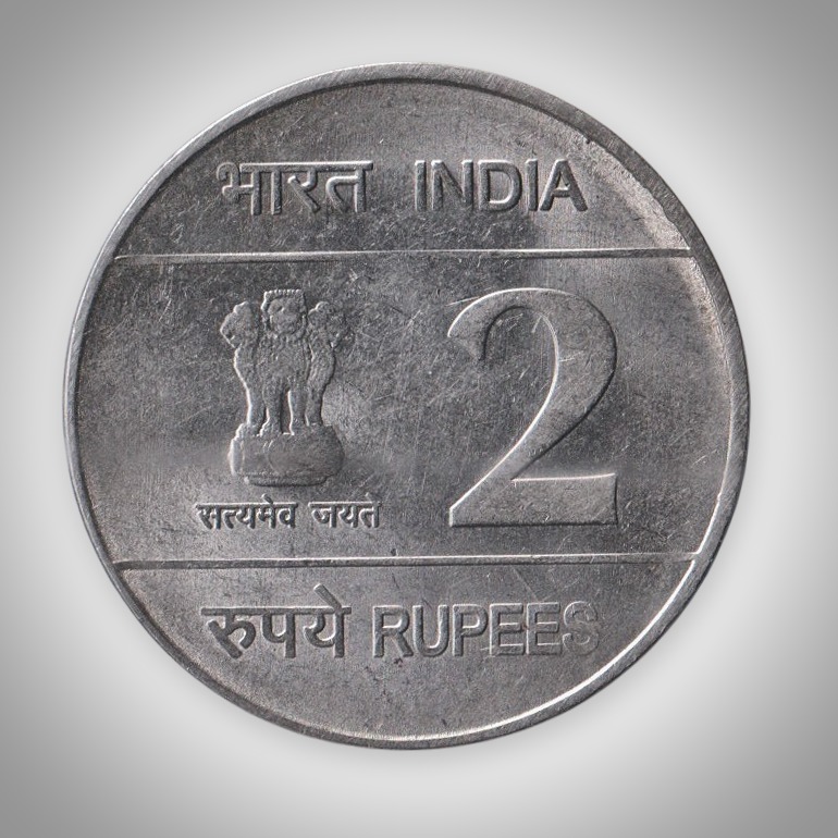 Rare 2 Rupee 2009 Louis Braille Birth Bicentenary Republic India Calcutta Mint Coin # A110