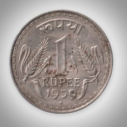 Rare 1 Rupee 1979 Republic India Bombay Mint Coinage India Coin # A115