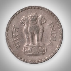 Alternative view of Rare 1 Rupee 1980 Republic India Bombay Mint Coinage India Coin # A116