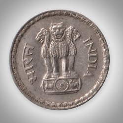 Alternative view of Rare 1 Rupee 1982 Wheat Ears Definitive Bombay Mint Republic of India Coinage Coin # A118
