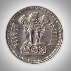 Alternative view of Rare 1 Rupee 1975 Republic of India Calcutta Mint Coinage India Coin # A121