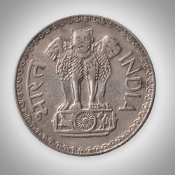 Alternative view of Rare 1 Rupee 1976 Republic of India Calcutta Mint Coinage India Coin # A122